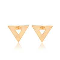 Triangular Energy Generator Earrings - Red