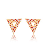 Triangular Energy Generator Earrings - Red