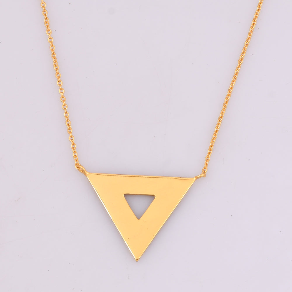 Triangular Energy Generator Pendant  Red