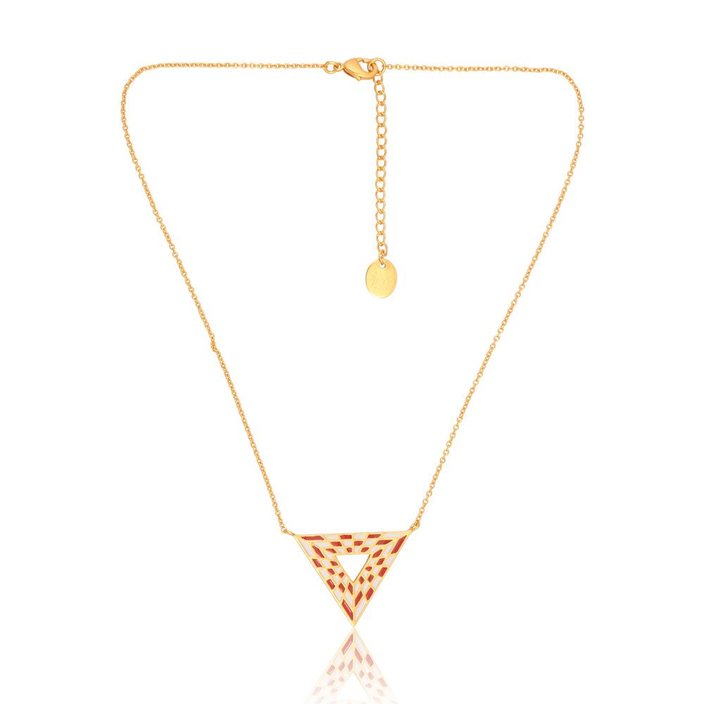 Triangular Energy Generator Pendant - Red