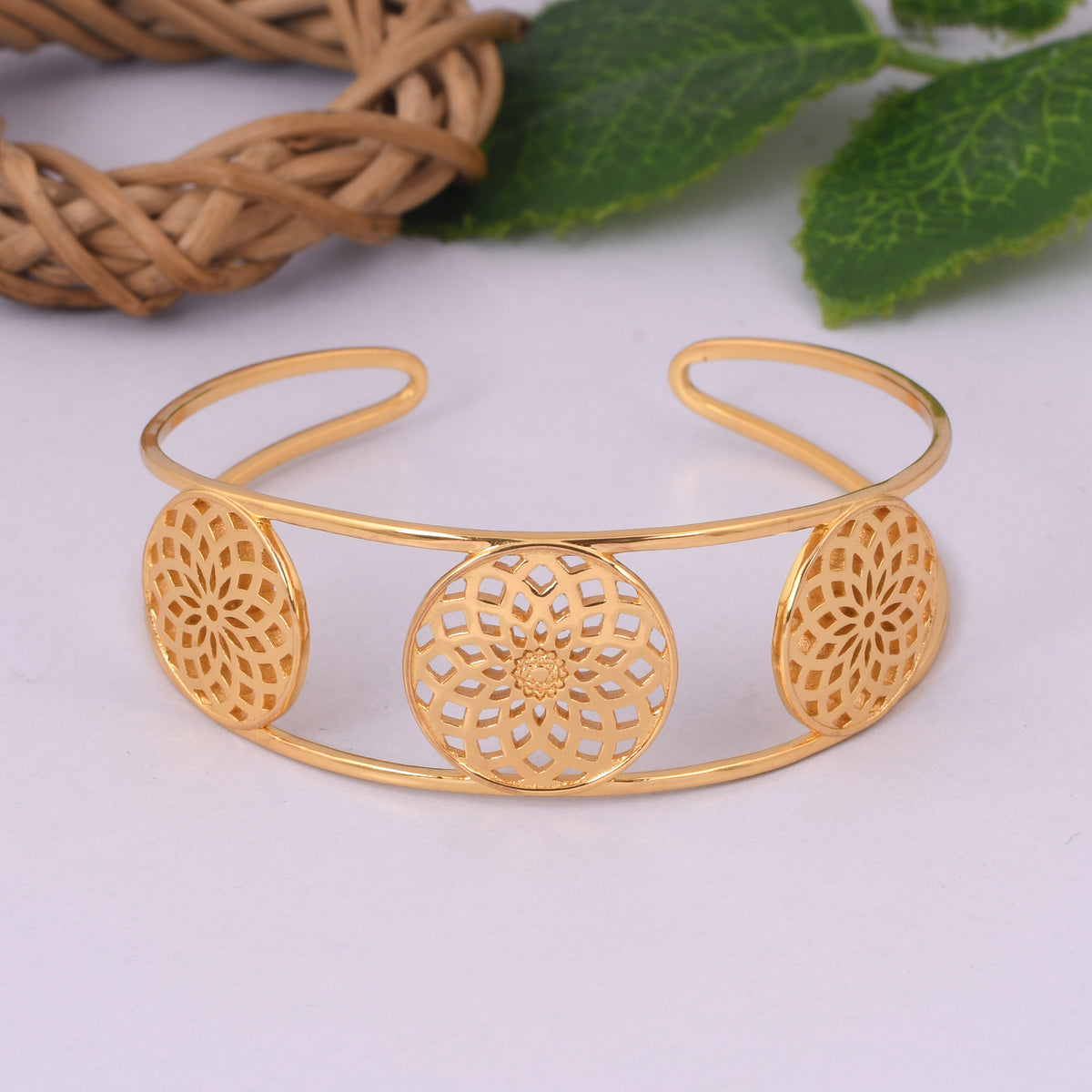 Energy Generator Cuff Styled Bracelet (18kt Gold Micron)