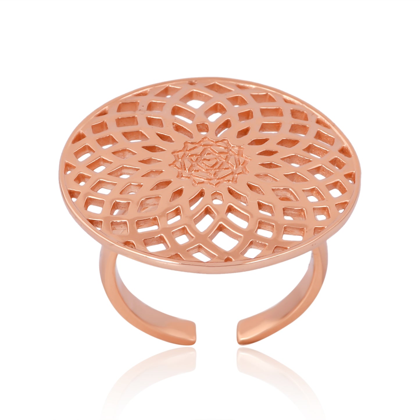 Energy Generator Ring  Silver with Rose Gold Plating