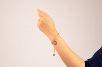 Evil Eye Bracelet With Black Cord (18kt Gold Micron)