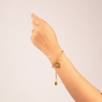 Evil Eye Bracelet With Black Cord (18kt Gold Micron)