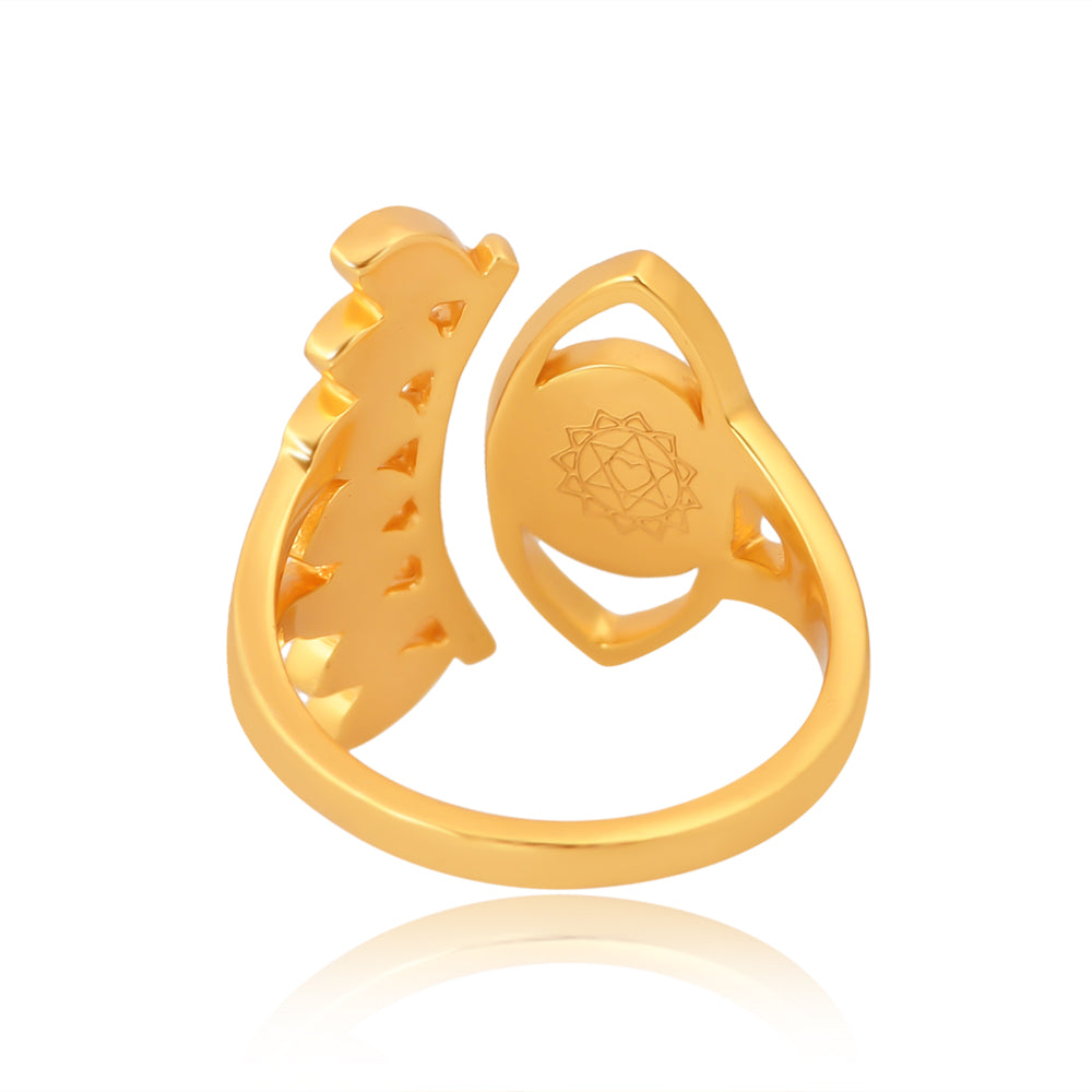 Evil Eye Protection Ring: Blue Enamelling (18kt Gold Micron)