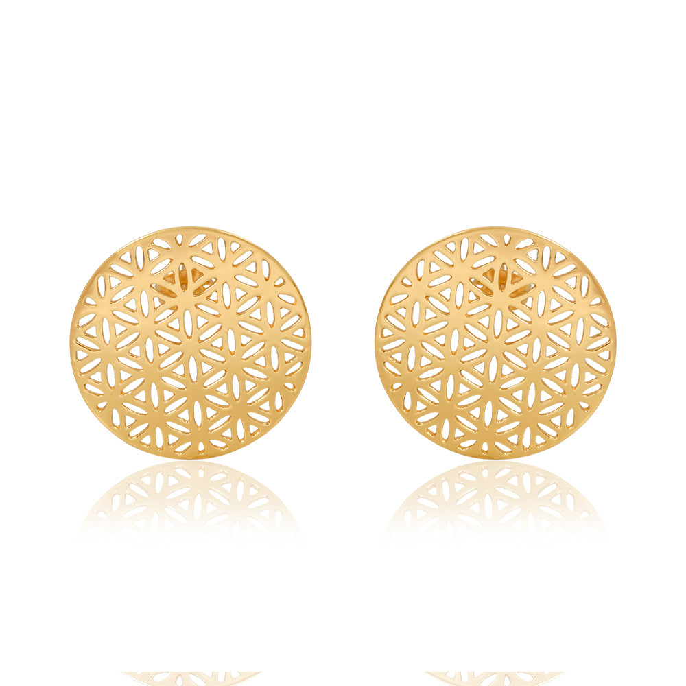 Flower of Life Earrings (18kt Gold Micron)