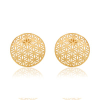Flower of Life Earrings (18kt Gold Micron)