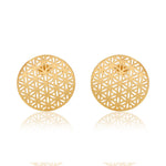 Flower of Life Earrings (18kt Gold Micron)