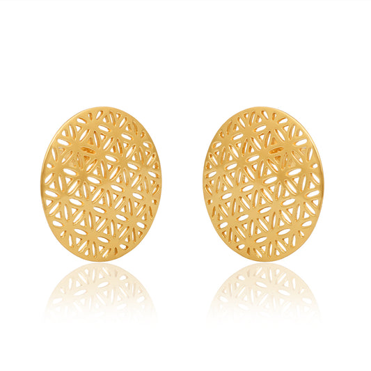 Flower of Life Earrings (18kt Gold Micron)