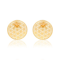 Flower of Life Earrings (18kt Gold Micron)