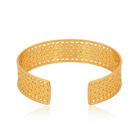Flower Of Life Cuff Styled Bracelet (18kt Gold Micron)