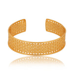 Flower Of Life Cuff Styled Bracelet (18kt Gold Micron)