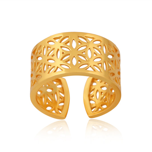 Flower of Life Band (18kt Gold Micron)
