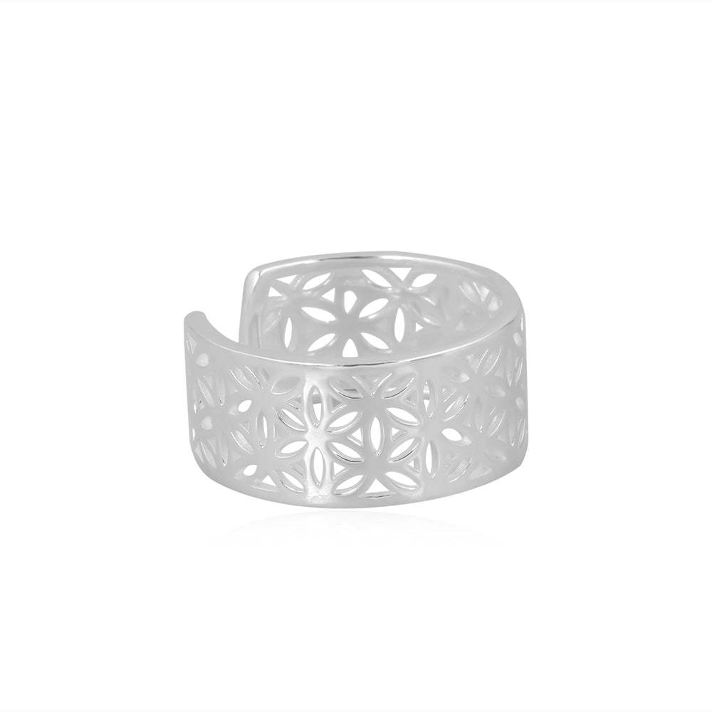 Flower of Life Band  Silver