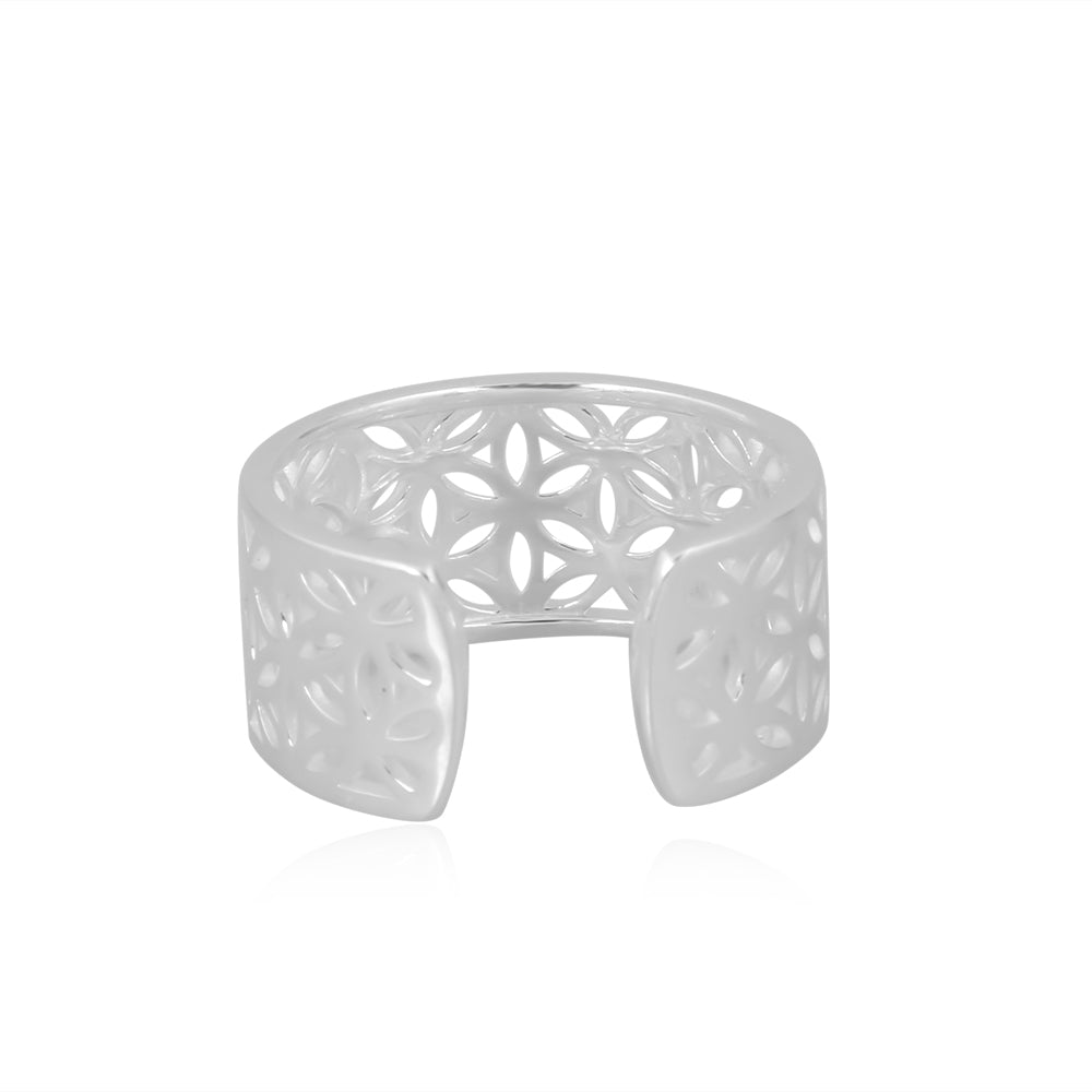 Flower of Life Band  Silver