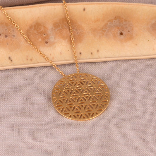 Flower of Life Pendant (18kt Gold Micron)