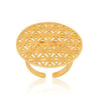 Flower of Life Ring (18kt Gold Micron)