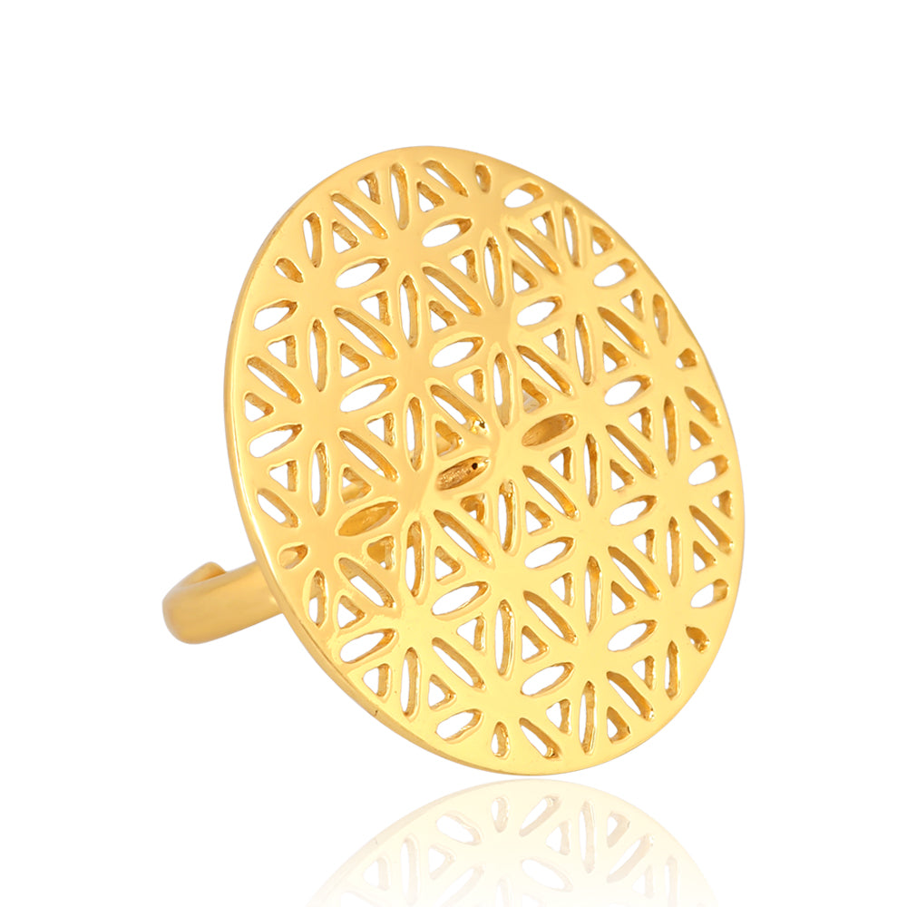 Flower of Life Ring (18kt Gold Micron)