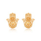 Hamsa Hand Earrings  Brass