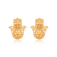 Hamsa Hand Earrings (18Kt Gold Micron)