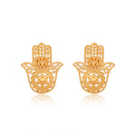 Hamsa Hand Earrings (18Kt Gold Micron)