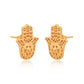 Hamsa Hand Earrings  Brass