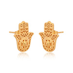 Hamsa Hand Earrings (18Kt Gold Micron)