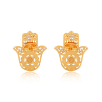 Hamsa Hand Earrings (18Kt Gold Micron)