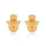 Hamsa Hand Earrings (18Kt Gold Micron)