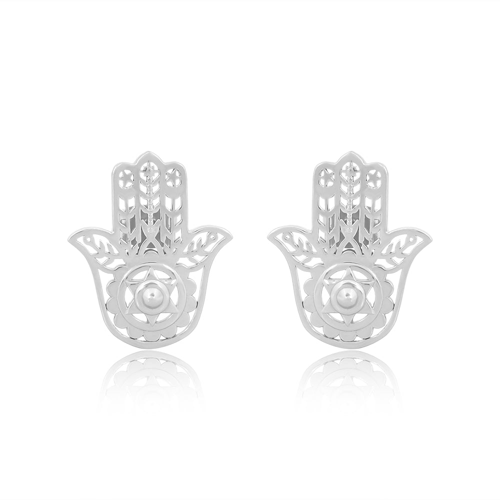 Hamsa Hand Earrings (92.5 Sterling Silver)