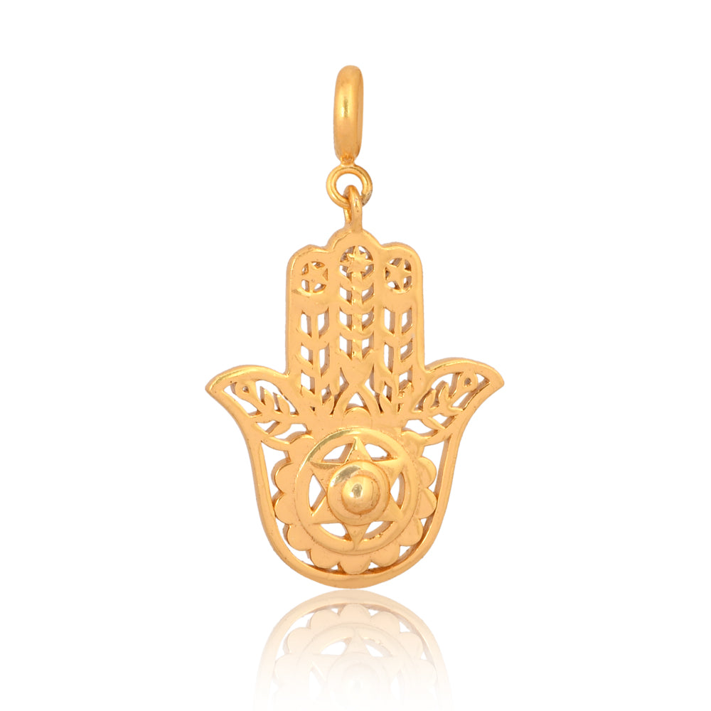 Hamsa Hand Protection Charm (18Kt Gold Micron)