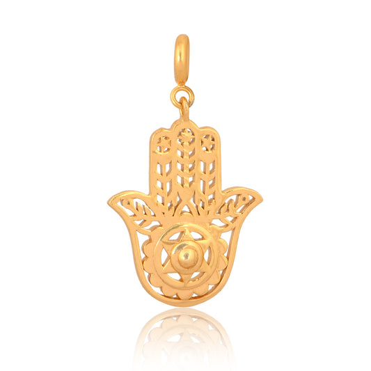 Hamsa Hand Protection Charm  Brass