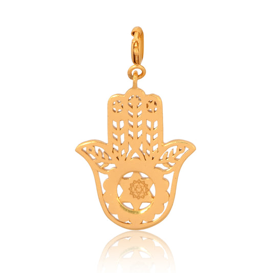 Hamsa Hand Protection Charm  Brass