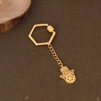 Hamsa Hand Keychain (18kt Gold Micron)