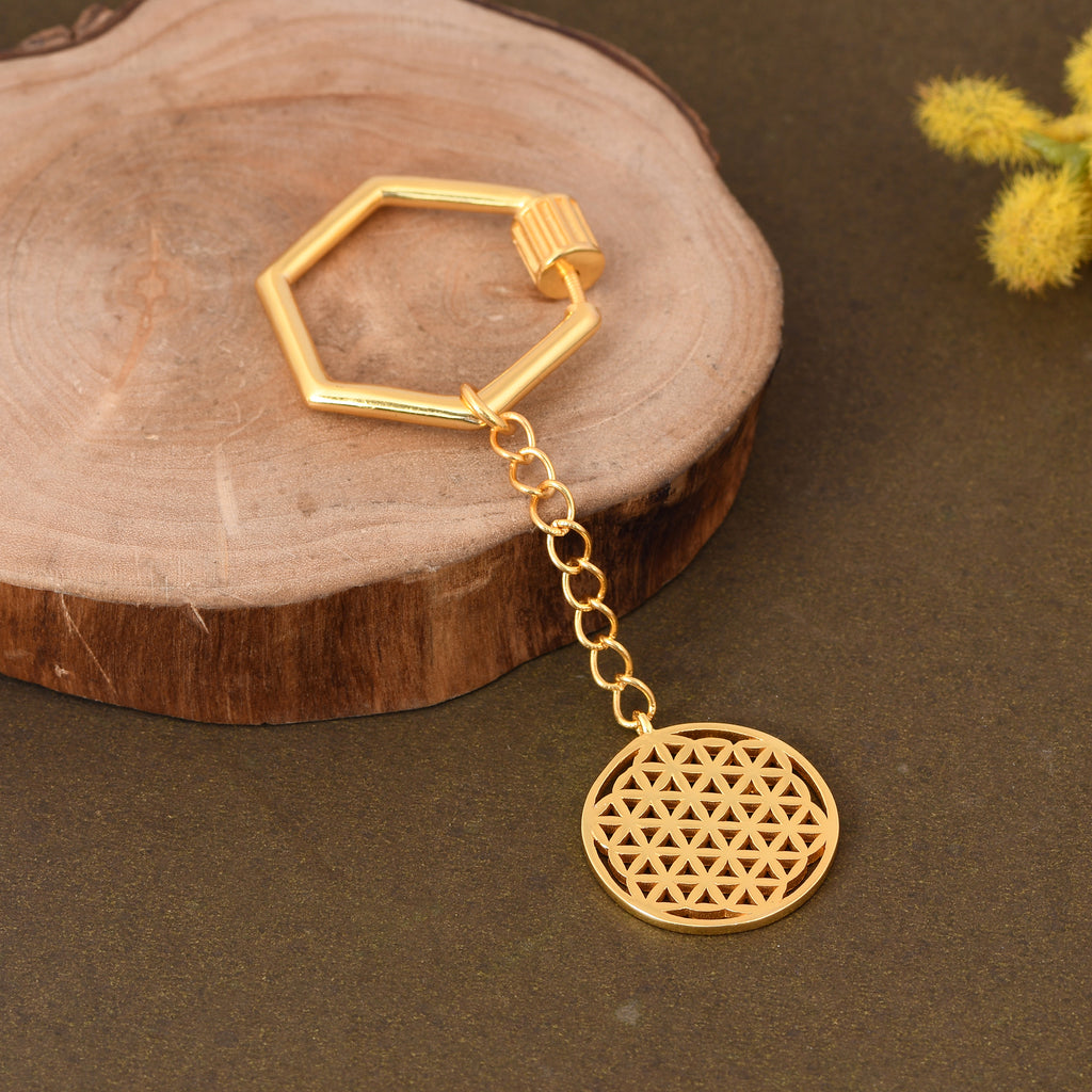 Hamsa Hand Keychain (18kt Gold Micron)