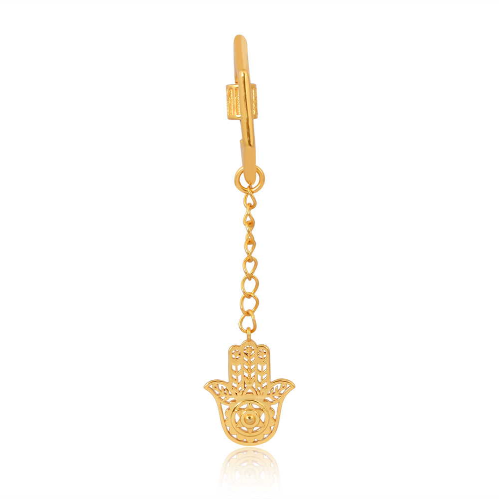 Hamsa Hand Keychain (18kt Gold Micron)