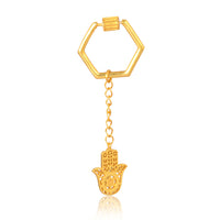 Hamsa Hand Keychain (18kt Gold Micron)