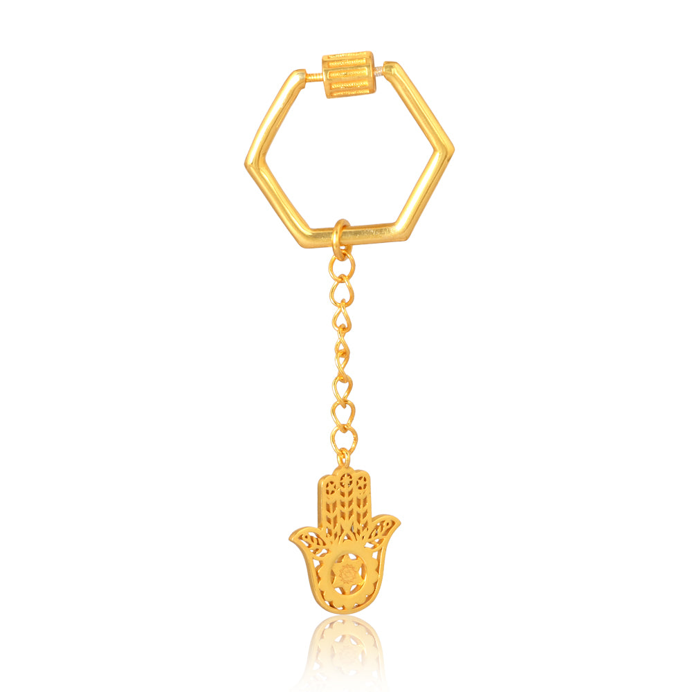 Hamsa Hand Keychain (18kt Gold Micron)