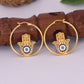 Hamsa Hand Loop Earrings  Brass