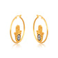 Hamsa Hand Loop Earrings  Brass