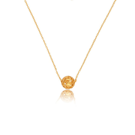 Twin Heart Chakra Ball Pendant  Silver with Gold Plating