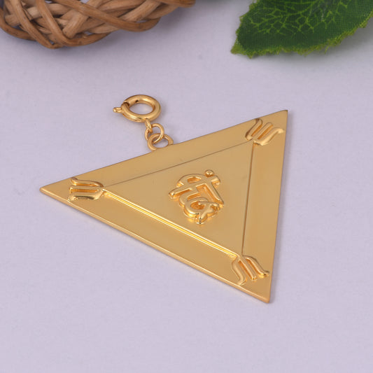 Hreem Yantra Gold Plated Pendant - Large (18kt Gold Micron)