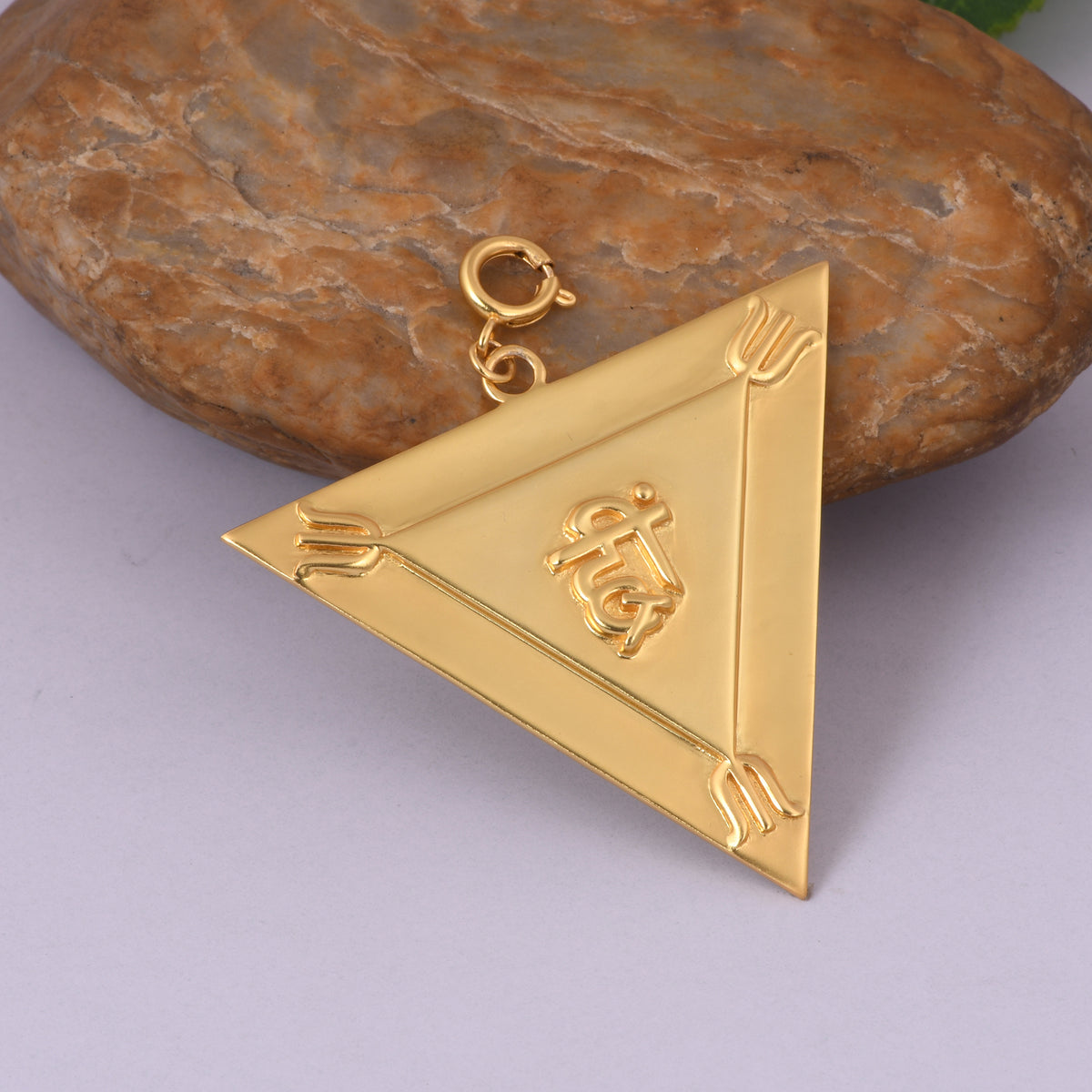 Hreem Yantra Gold Plated Pendant - Large (18kt Gold Micron)