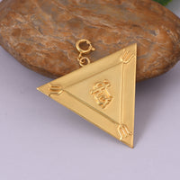 Hreem Yantra Gold Plated Pendant - Large (18kt Gold Micron)