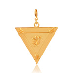 Hreem Yantra Gold Plated Pendant - Medium (18kt Gold Micron)