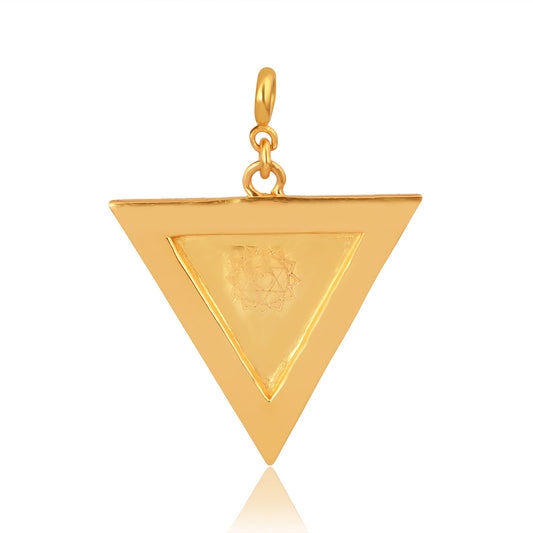 Hreem Yantra Gold Plated Pendant - Medium (18kt Gold Micron)