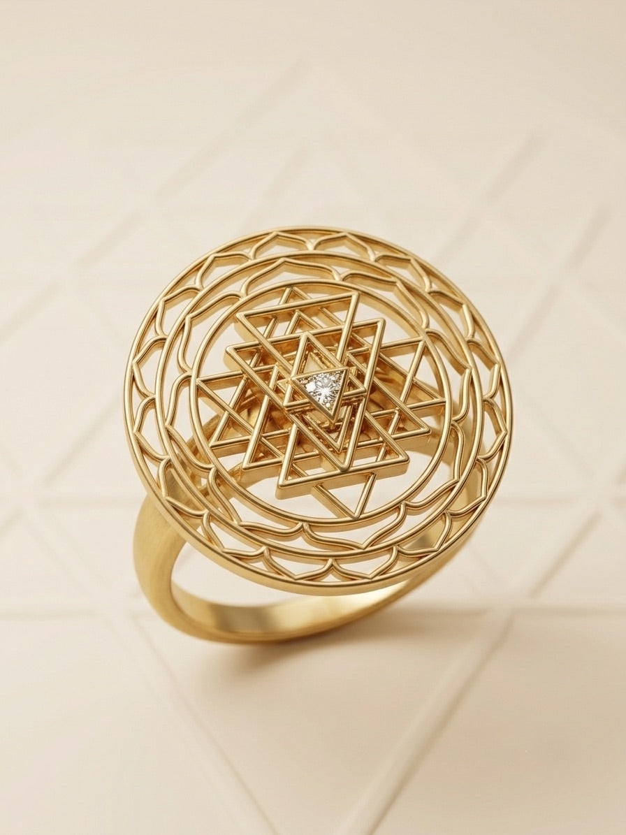 Shree Chakra 18K Gold Ring