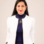 Shree Chakra Diamond + 18kt Gold Pendant with Blue Sapphire