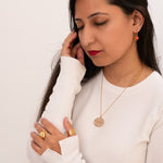 Ek Onkar and Flower of Life Pendant (18kt Gold Micron)