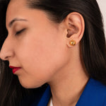 Golden Twin Heart Earrings (18kt Gold Micron)